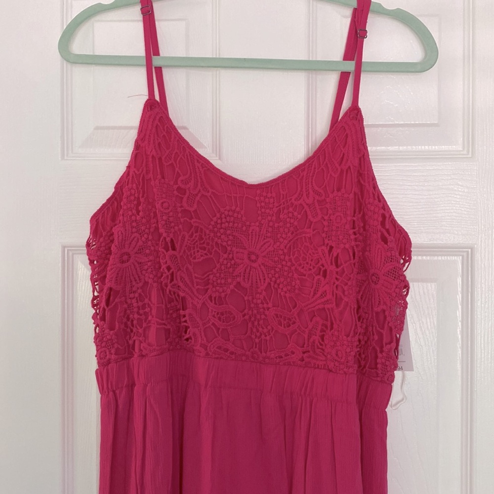New With Tags - magenta Crochet Maxi Dress XXL / 20 / 2X - Picture 3 of 7